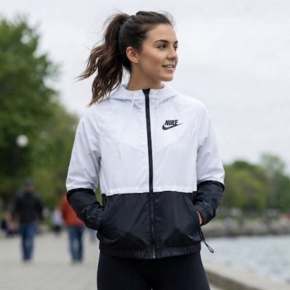 Nike Windrunner Full-Zip Colorblock Jacket White Navy - Size S